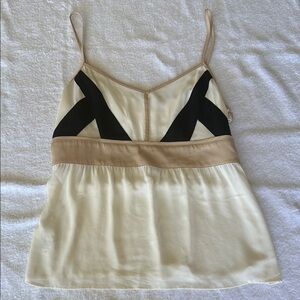 LOFT Cream and White Sleeveless Bustier Camisole